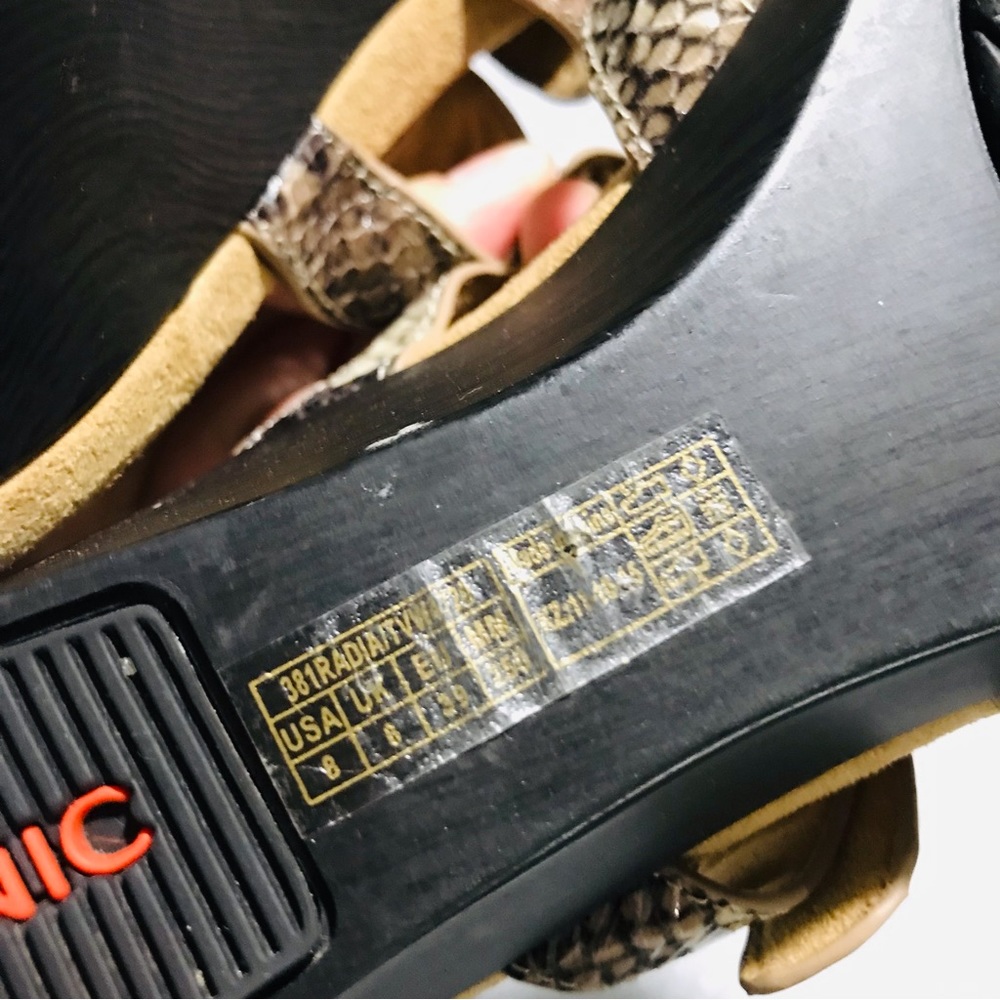 Vionic Orthotic Adjustable Triple Strap Slide Wedges - Radia Snake‎ - Picture 11 of 11